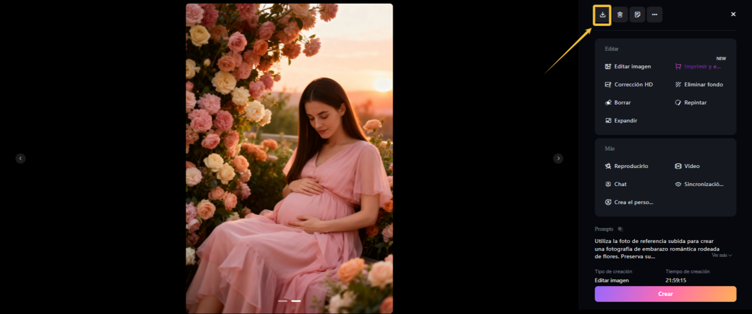 Descarga la foto de embarazo generada por SeaArt AI