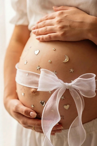 Primer plano decorativo de embarazo