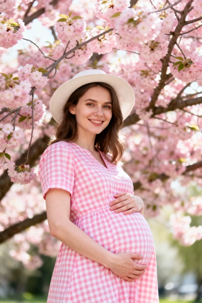 Foto de embarazo entre cerezos