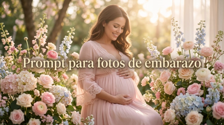 Foto de embarazo generada por prompt e IA