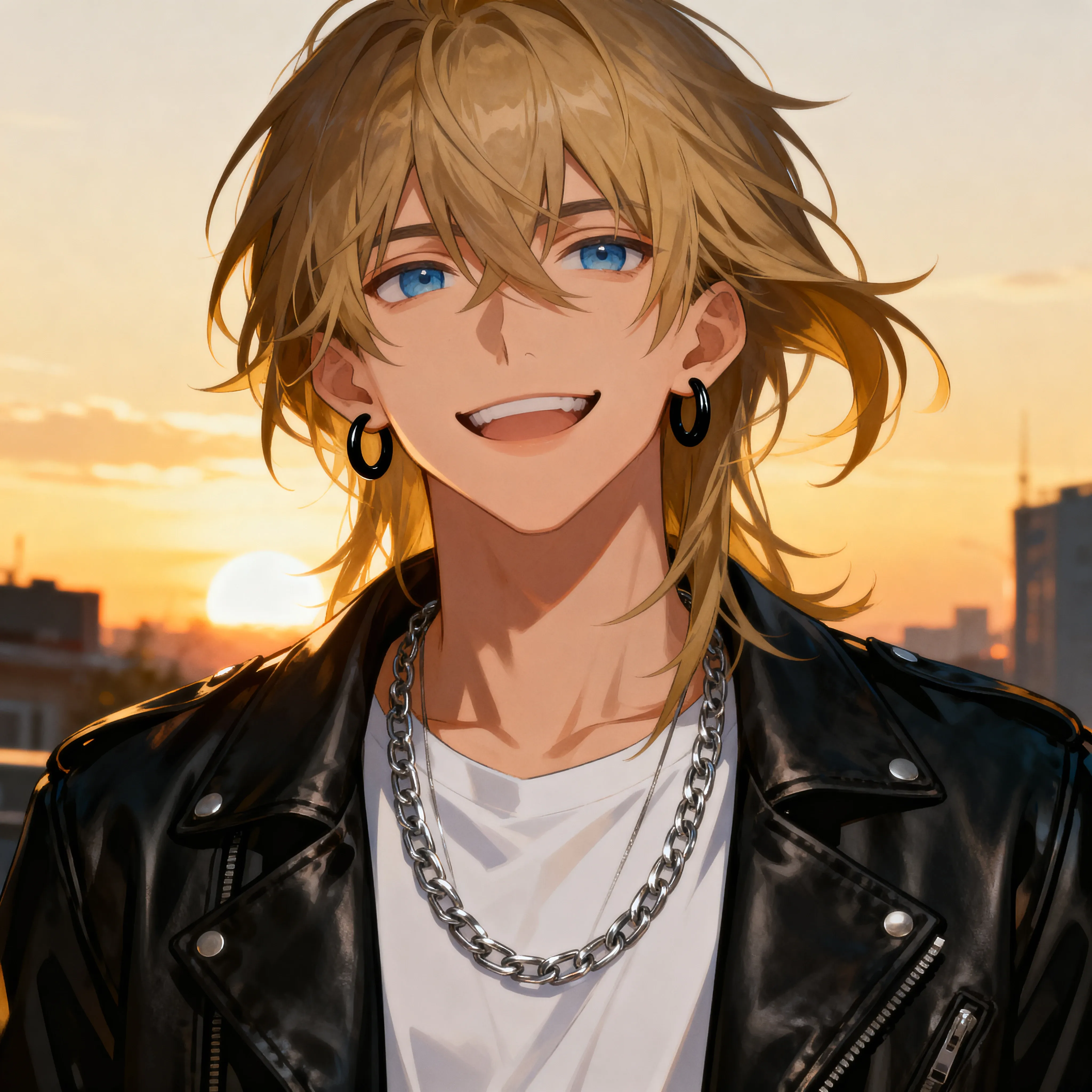 kiểu tóc nam tóc vàng dirty blonde vuốt ngược anime