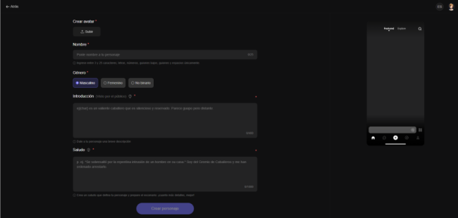 Importa tarjetas de personajes a Polybuzz
