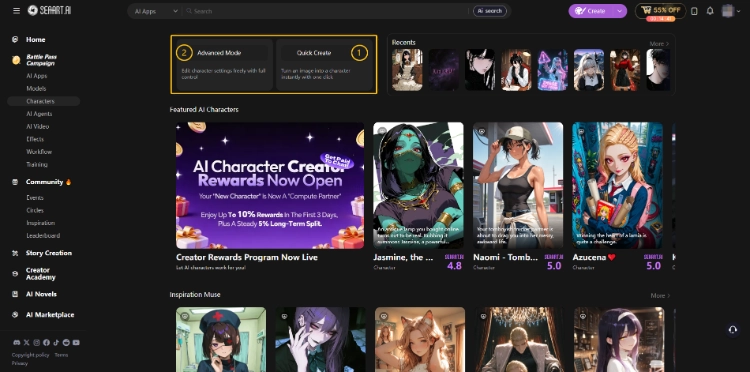 Creation Modes on SeaArt AI