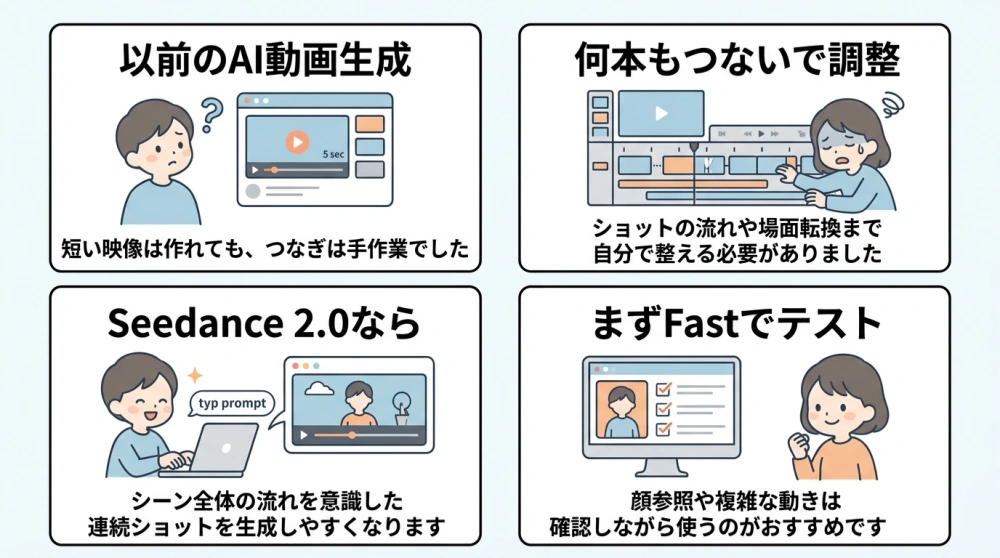 Seedance 2.0で変わるAI動画制作、手作業のつなぎ編集はどこまで減るのか