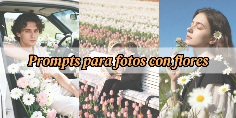 30+ Prompts para Fotos con Flores con IA Gratis y Virales