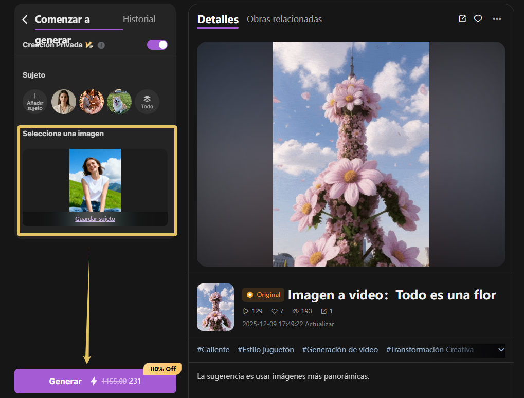 efecto de video floral