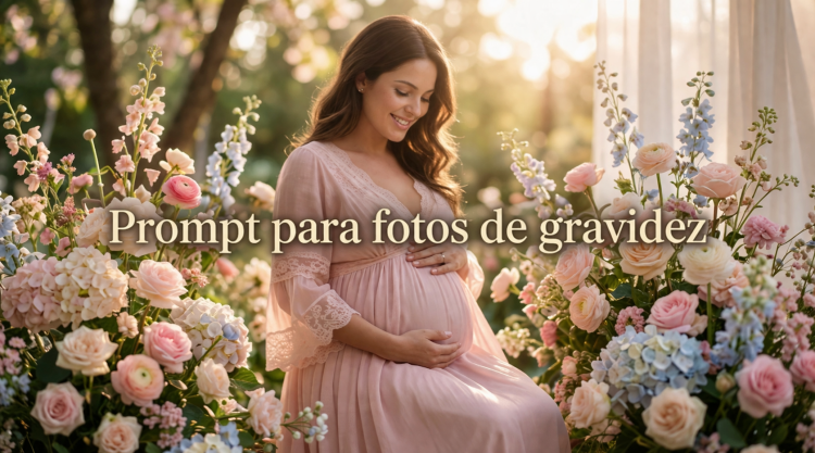 Foto de gravidez gerada com prompt e IA