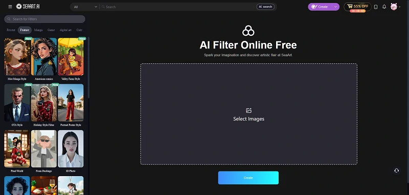 SeaArt AI Filter