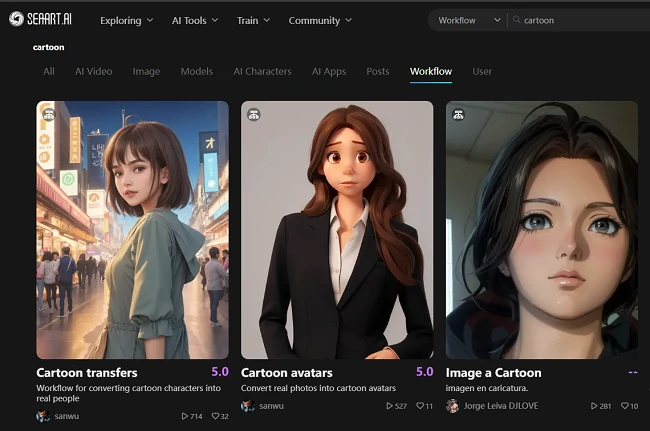 Select a Cartoon Workflow