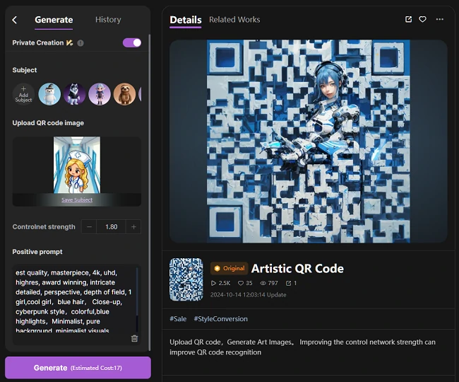 SeaArt AI Artistic QR Code Generator