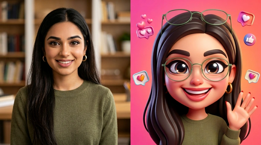 Caricature type avatar pour les réseaux