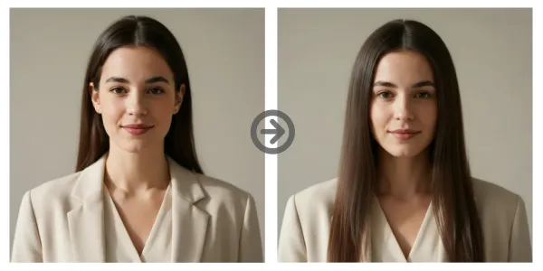 Middle Part Straight Hair with Natural Fall and Uniform Shine