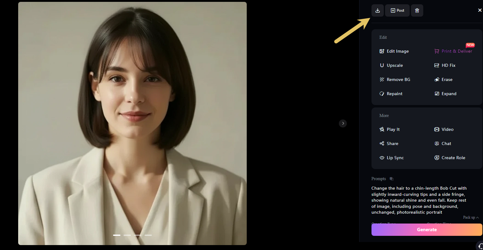 Step 4: Comparing Four AI Haircut Simulation Results Before Choosing the Best Match
