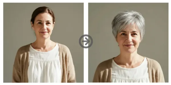 Short Silver Pixie Cut with Light Texture and Natural Gray Tones