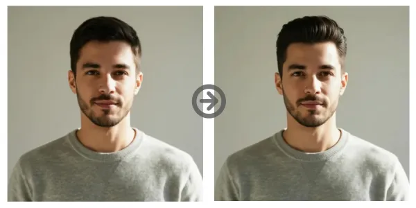 Pompadour with Pronounced Volume on Top and Faded Sides