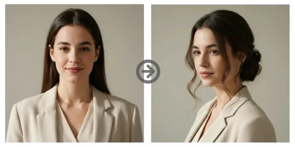 Low Loose Bun with Side Part and Soft Loose Strands