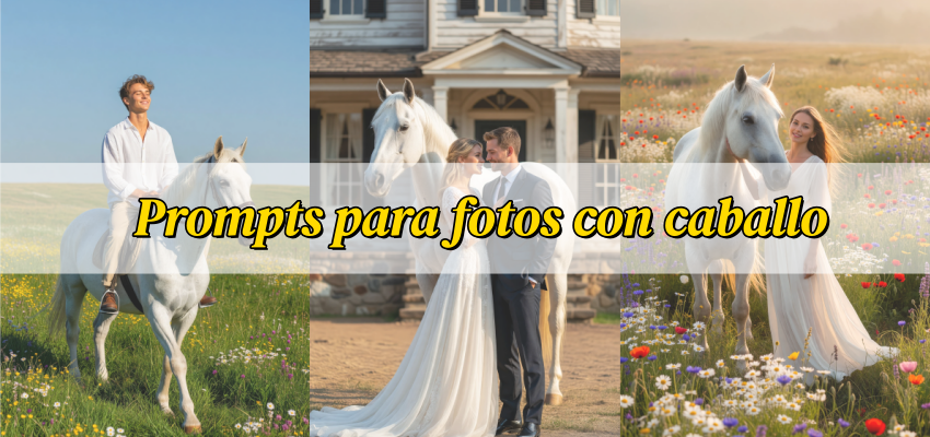25 Prompts virales para fotos con caballo con IA gratis y fáciles