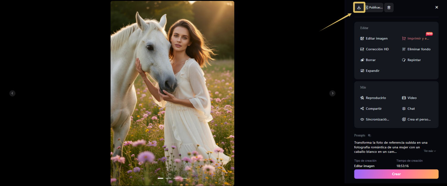 Descarga la foto con caballo generada por IA