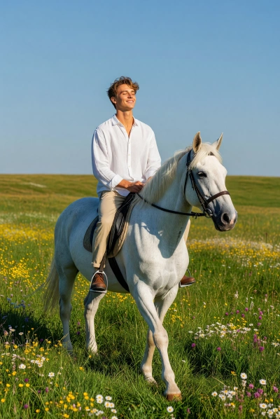 Estilo aura farm en prado soleado