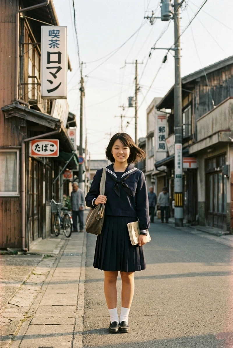 昭和時代 学生服の女の子