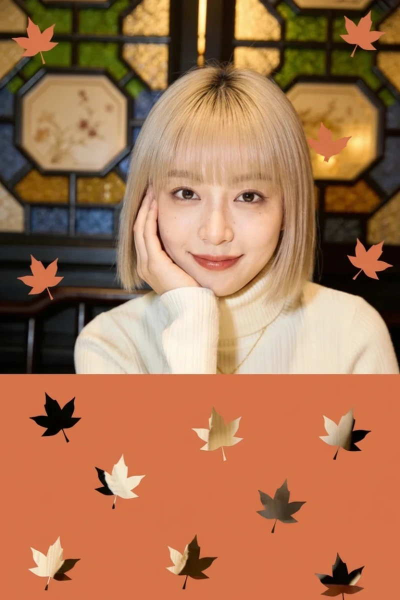 穴あけパンチ加工 紅葉