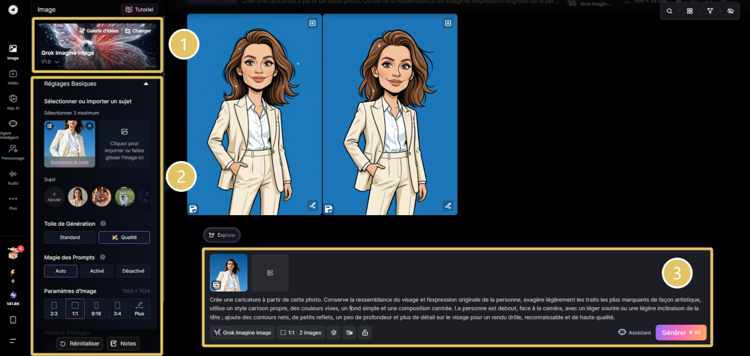 créer des caricatures à partir de votre photo dans SeaArt AI