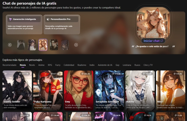 Chat de Personajes de SeaArt AI