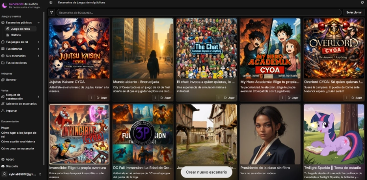 Página de Inicio de DreamGen