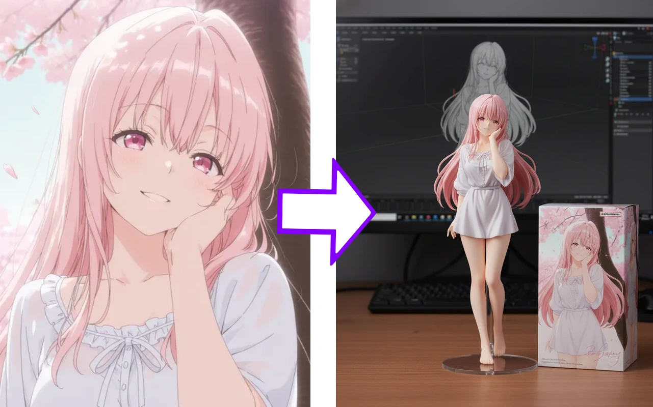 アニメ写真からフィギュアを作る