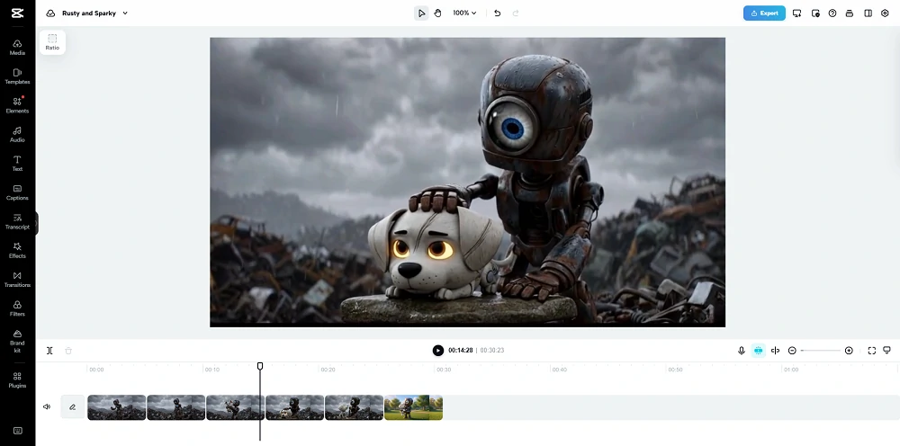 Put All AI Short Stories Together in a Video Editor