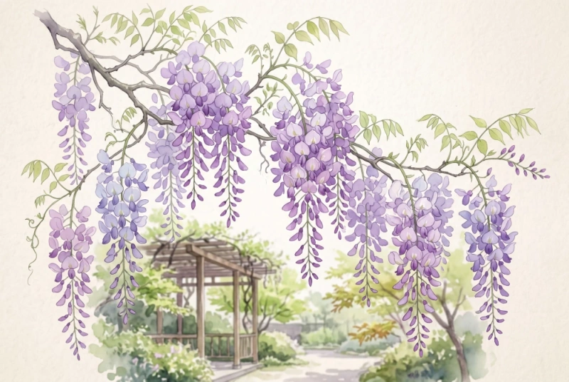 藤の花のイラスト