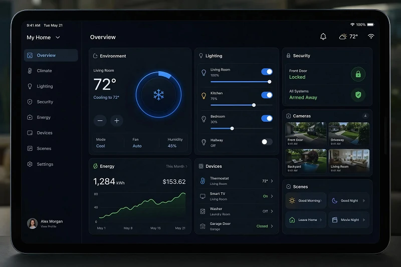 Smart Home Control System UI Design
