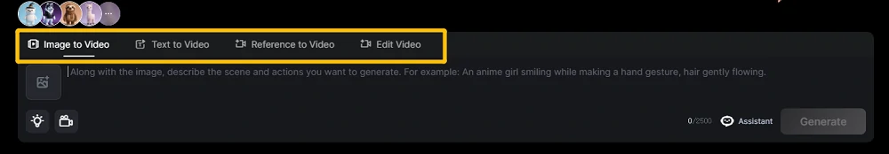 Different generation mode options