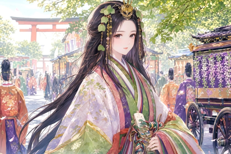 アニメ調にアレンジした葵祭
