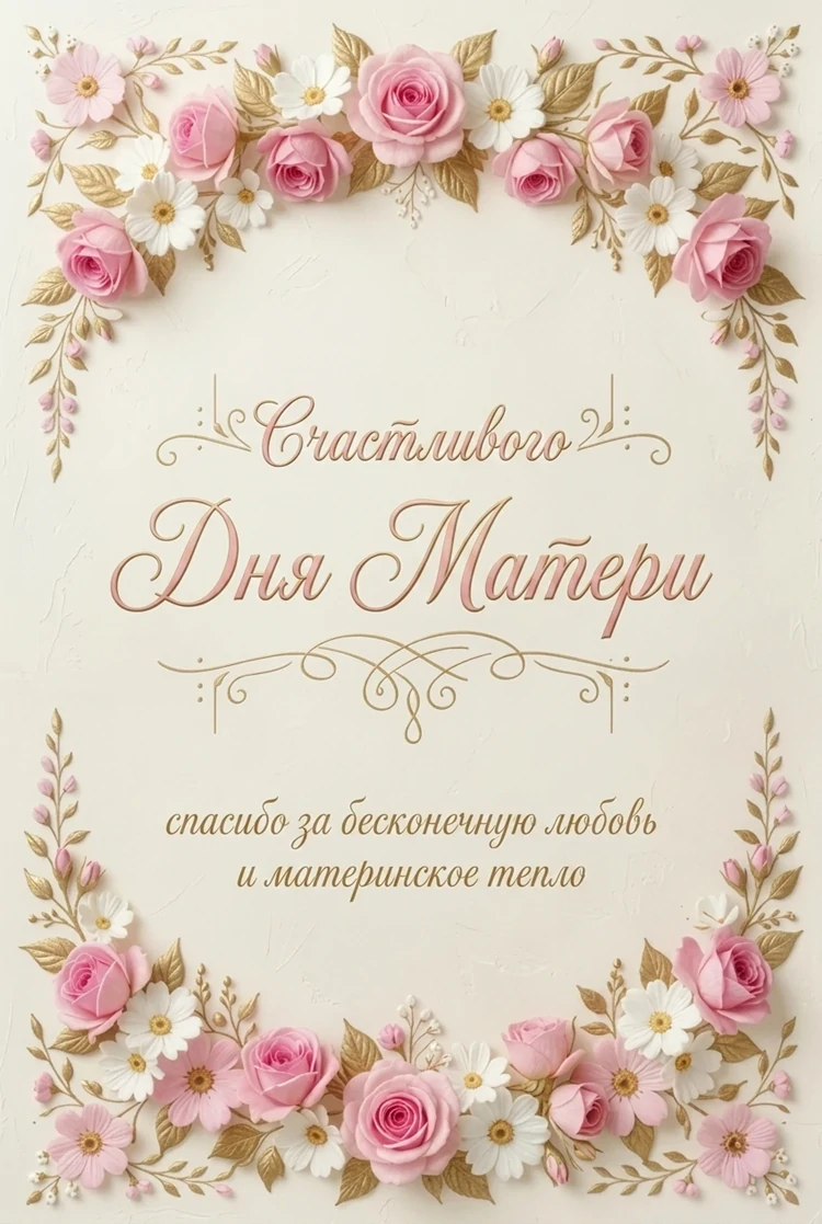 Элегантная симметричная цветочная открытка