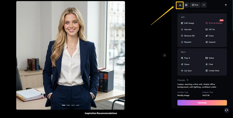 Download the AI-generated professional photo