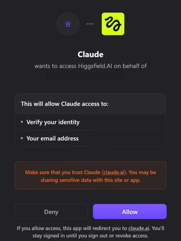 Allow Access to Higgsfield AI
