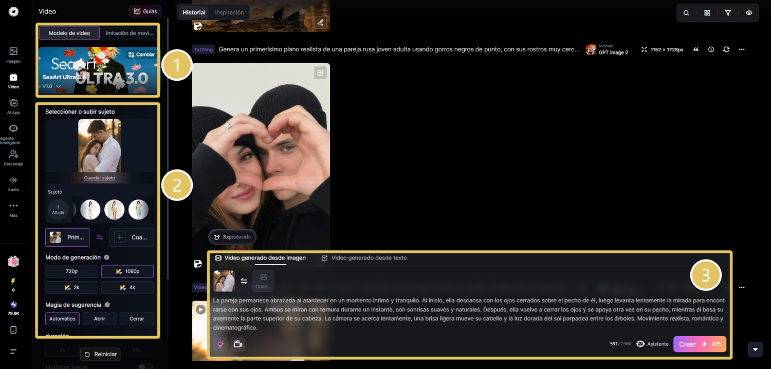 Pasos completos para generar video de pareja desde foto