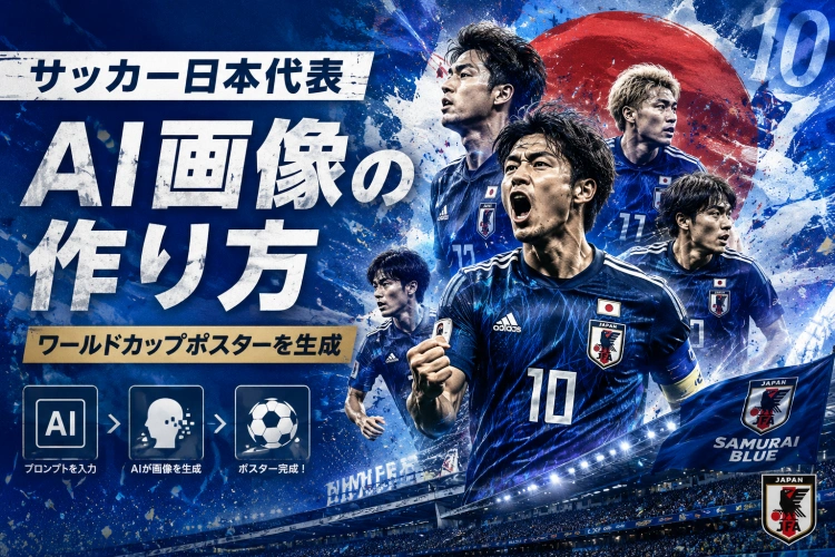 サッカー日本代表AI画像の作り方｜ポスター用プロンプト付き