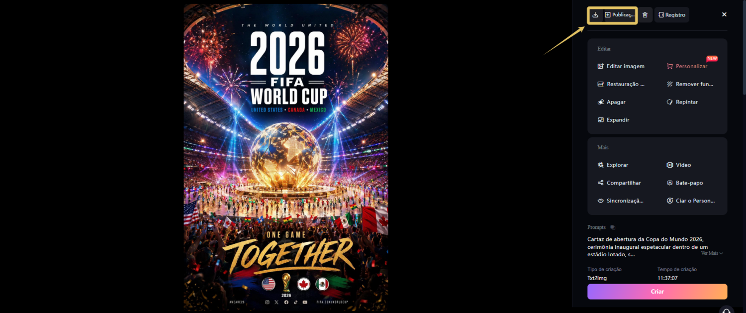 Baixe o pôster da Copa do Mundo gerado por IA