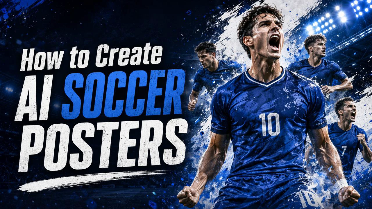 AI soccer poster for a national team-style football match visual
