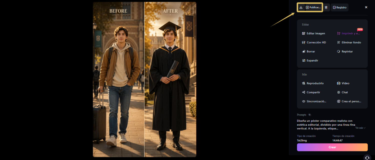 Genera y descarga tu foto de graduación