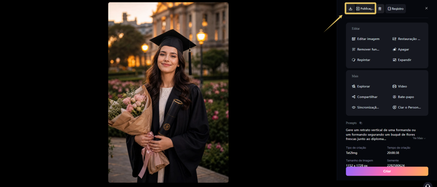 Gere e baixe sua foto de formatura