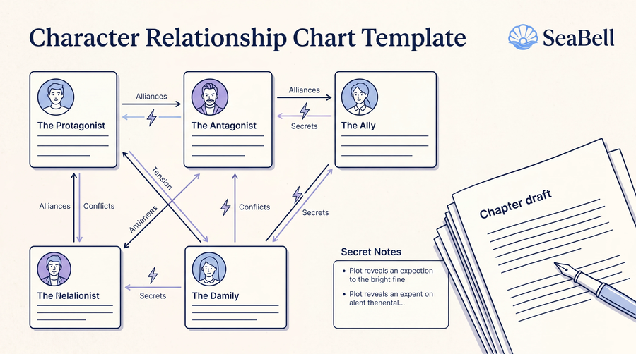 Character Relationship Chart Template for Fiction Writers