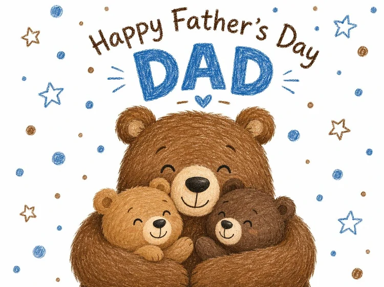 Cute hand-drawn Father's Day card