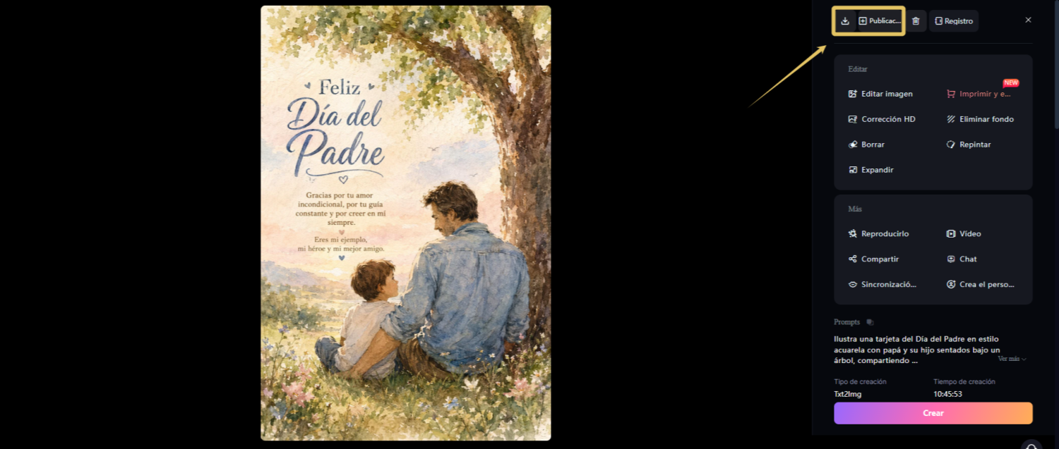Genera y ajusta el tarjeta del Día de Padre