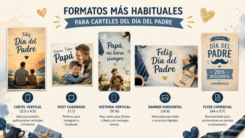 Formatos más habituales para carteles del Día del Padre