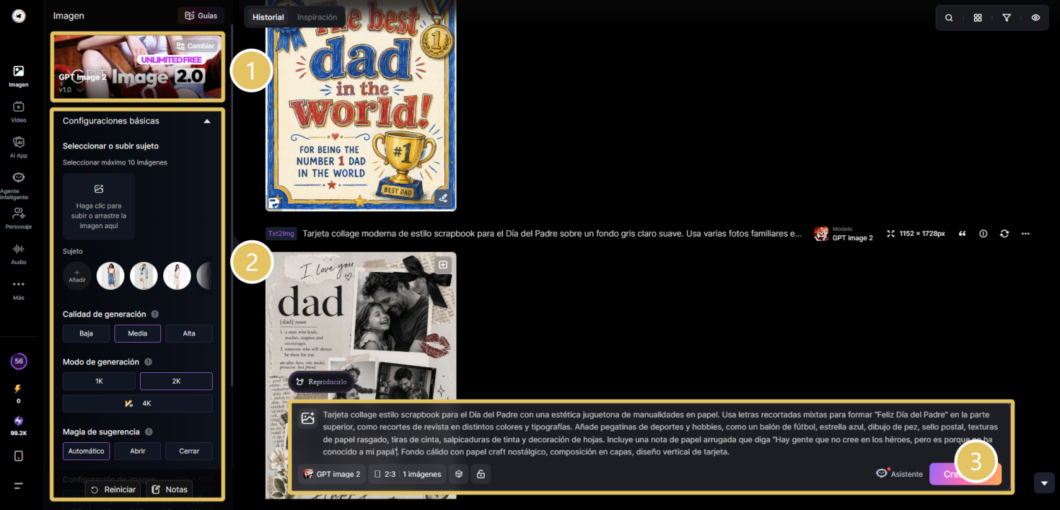 Crea una tarjeta del Día del Padre con SeaArt AI