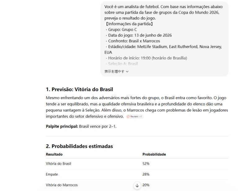 Prompt para prever placares jogo a jogo com o ChatGPT