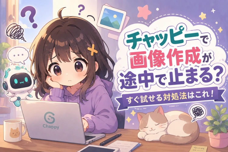 【2026】チャッピーで画像作成が途中で止まる？すぐ試せる対処法はこれ！